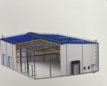 Каркасное здание рамного типа под двухскатную кровлю